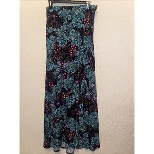 Lularoe Paisley Maxi Dress Strapless Stretchy Evening M USA Boho Art Fairygoth